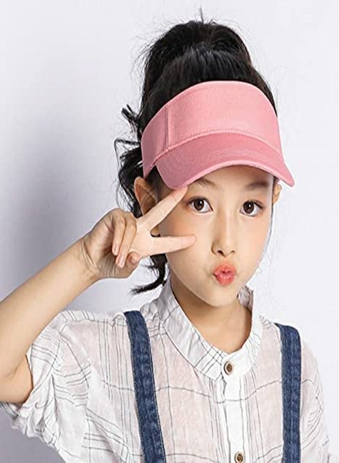 CXQRR Toddler Sun Visor Girls Age 2-6, Kids Beach Visor Summer UV Protection Sport Cap for 6-12T Pink - Image 4