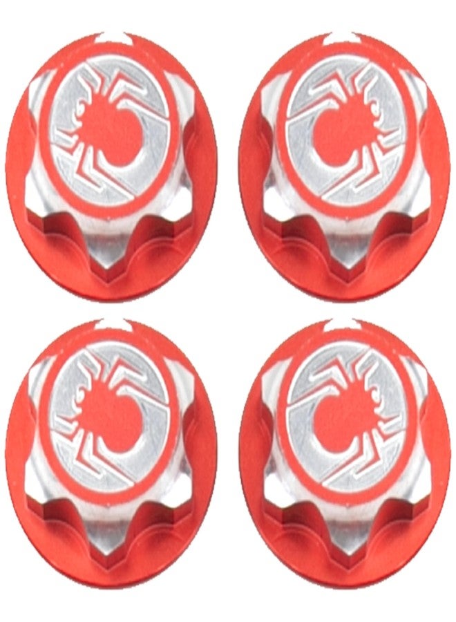 Vgoohobby 17mm Wheel Hex Cover Lock Anti-Skid Dust Nut & 17mm Wheel Hex Hubs Tires Adapter Compatible with Traxxas HPI HSP Losi Axial Kyosho Tamiya Redcat Himoto 1/8 RC Car (Red) - Image 5