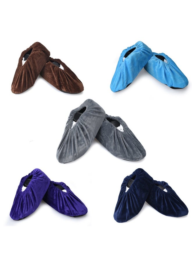 PlasmallerLC 5 Pairs Non Slip Washable Reusable Shoe Covers For Household Thickened Boot Covers - Image 1