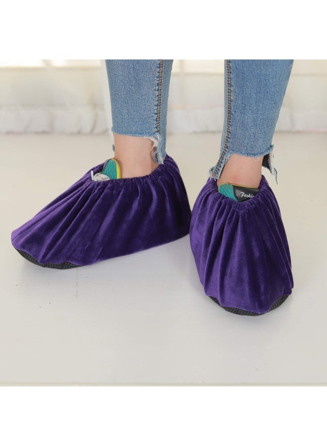 PlasmallerLC 5 Pairs Non Slip Washable Reusable Shoe Covers For Household Thickened Boot Covers - Image 3