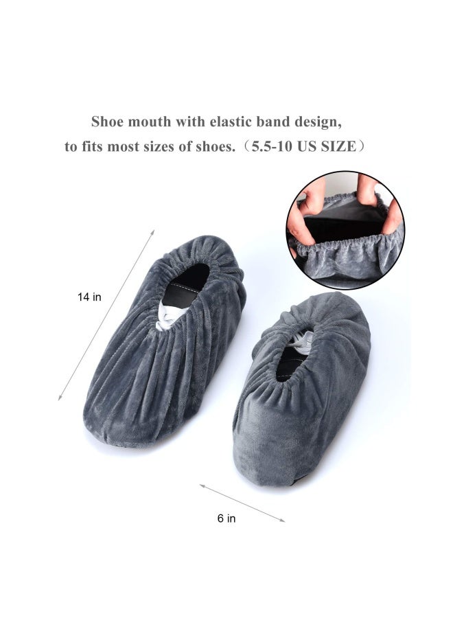 PlasmallerLC 5 Pairs Non Slip Washable Reusable Shoe Covers For Household Thickened Boot Covers - Image 4