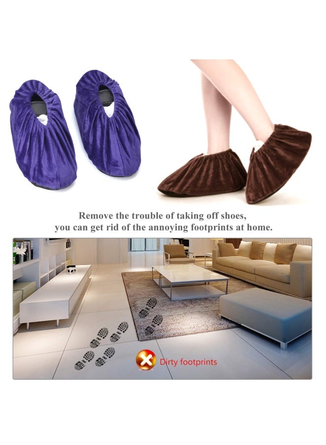 PlasmallerLC 5 Pairs Non Slip Washable Reusable Shoe Covers For Household Thickened Boot Covers - Image 2
