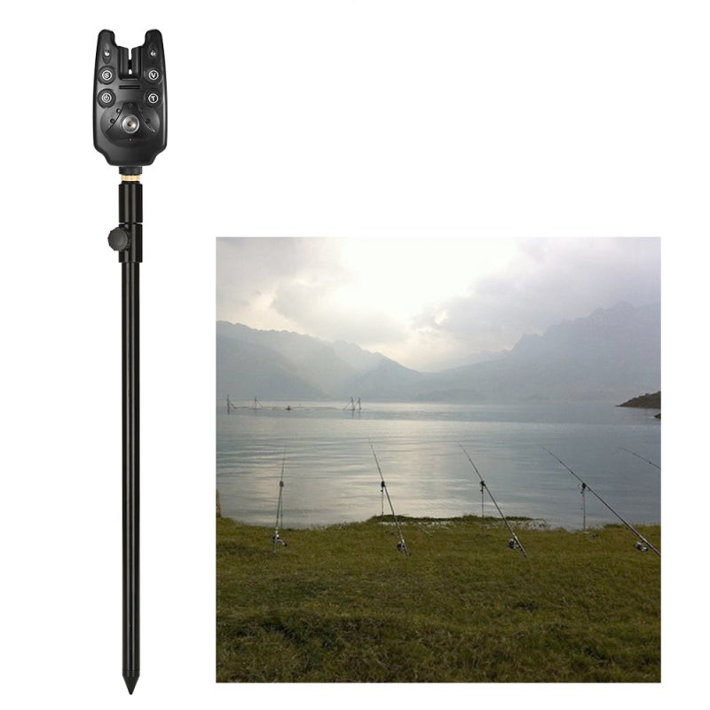 COONOR Fishing Bite Alarm Set with LED Signals High Output Speaker, 2 Pack Aluminum Alloy Banksticks Adjustable 34cm to 56cm with Tapered Point - Illuminated Swingers with Bright LED for Night Fishing, Water - Image 4