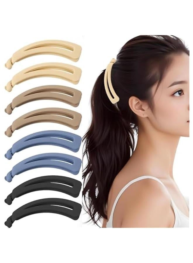 Generic 8Pcs Banana Hair Clips for Women, 4.9 Inch Large Banana Clip Cute Non-Slip Banana Claw Clips Clincher Combs for Thick Thin Fine Hair Big No Crease Ponytail Holder Hair Accessories Gifts - Image 1