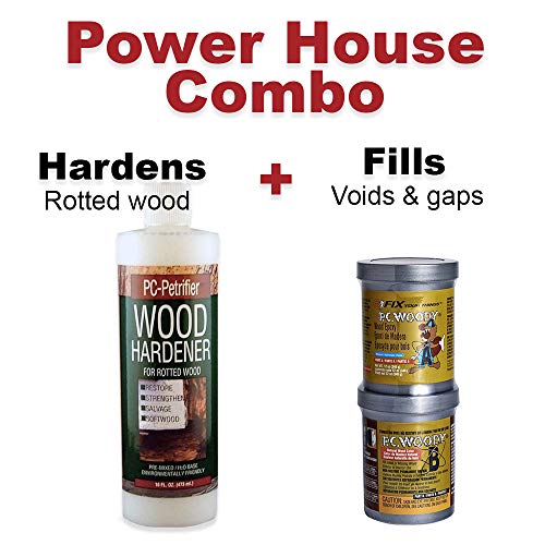 PC Products PC-Products PC-Woody Wood Repair Epoxy Paste, Two-Part 12 oz, and PC-Petrifier Wood Hardener 16 oz, Kit - Image 2