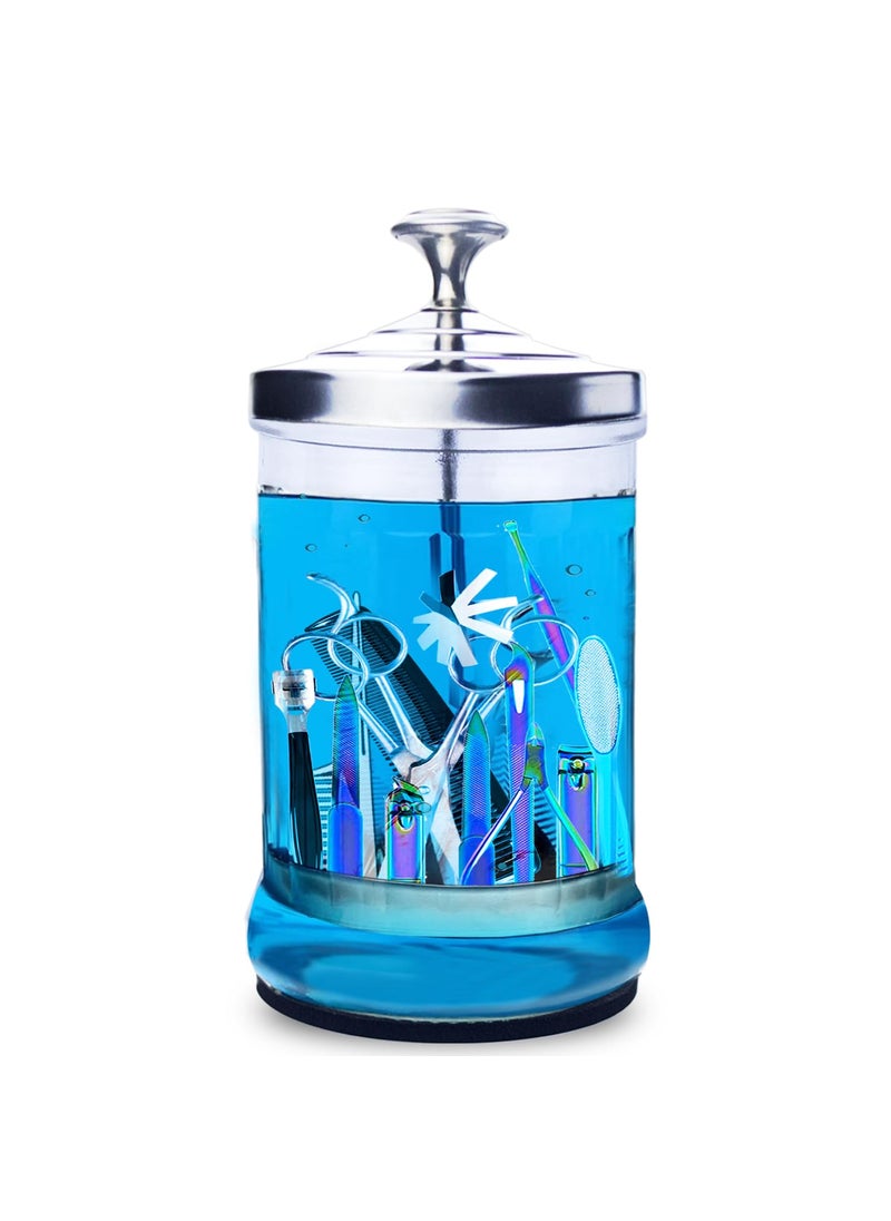 Dudjndjd - 33 Oz Barber Jar, Manicure Jar, Small Barber Jar with Removable Basket, Glass Jar Container Manicure Jar for Nail Tools and Salon Jar for Barber Supplies - Image 1