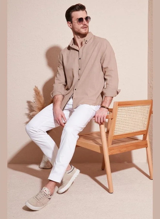 Buratti  Buratti Cotton Regular Fit Button-down Collar Shirt Men's SHIRT CF20S111871 for Men | Best Price UAE