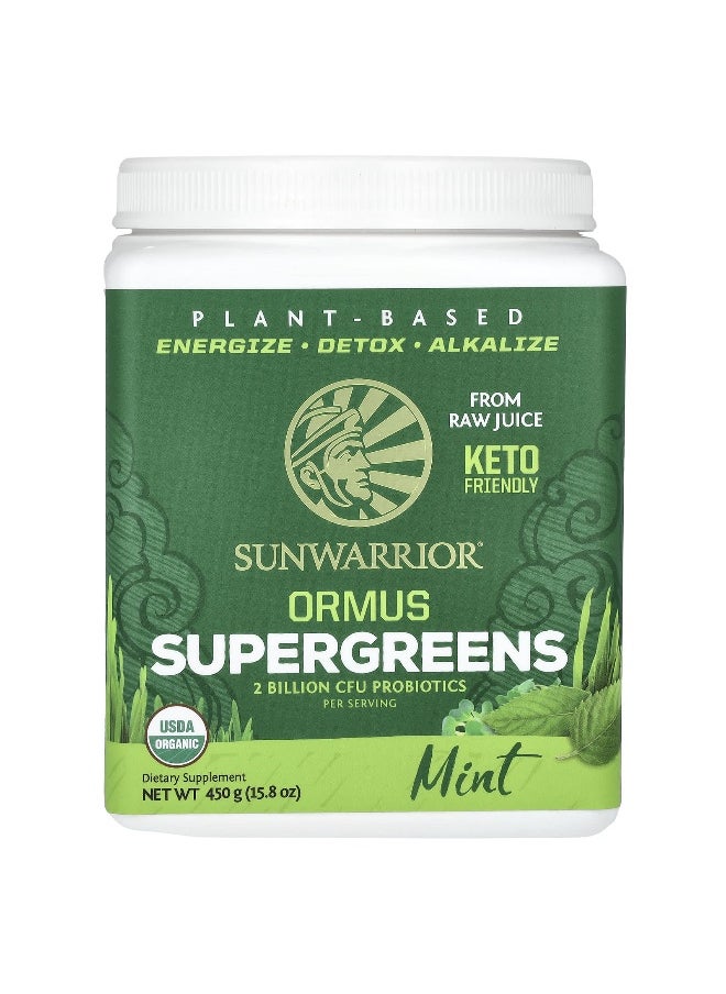 Sunwarrior - Sunwarrior, Ormus Supergreens, Mint, 15.8 oz (450 g) - Image 1
