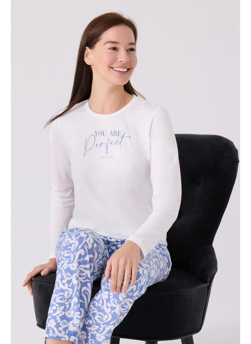Arnetta Women's Long Sleeve Pajama Set AR3068 Cream