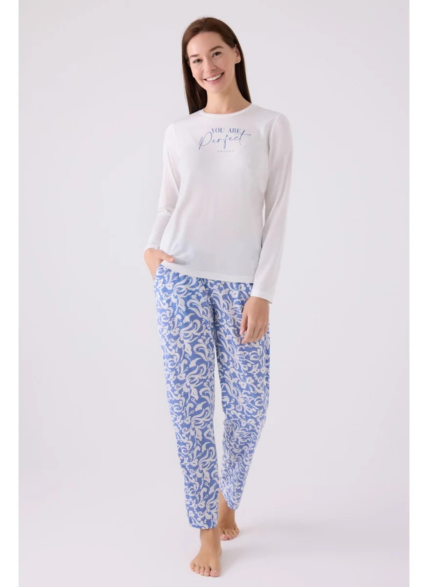 Arnetta Women's Long Sleeve Pajama Set AR3068 Cream