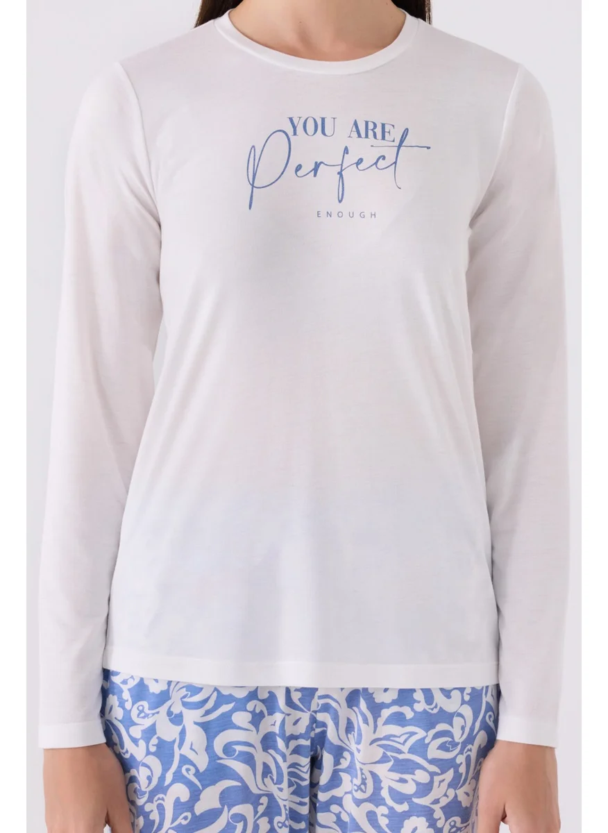 Arnetta Women's Long Sleeve Pajama Set AR3068 Cream