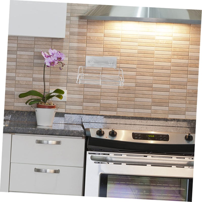 Wall Mounted Stainless Steel Bathroom Kitchen Storage Rack No Drilling Required Rustproof Organizer - Image 3