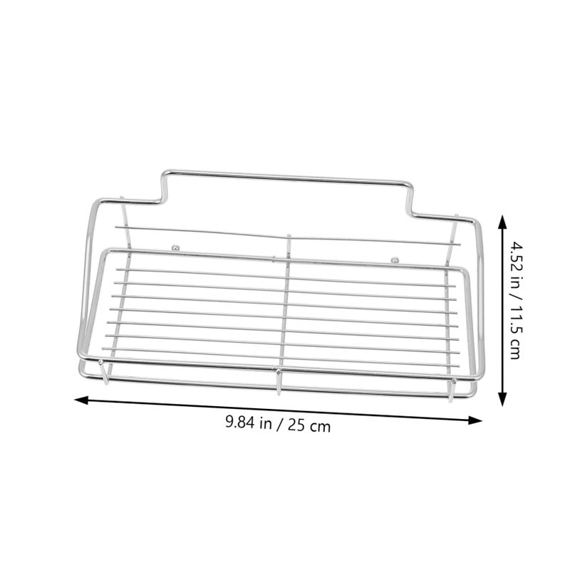Wall Mounted Stainless Steel Bathroom Kitchen Storage Rack No Drilling Required Rustproof Organizer - Image 4