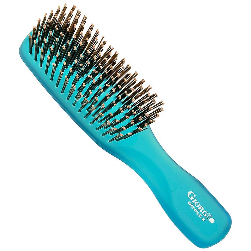 Giorgio GION2B Neon Blue 625 inch Gentle Touch Detangler Hair Brush for Men Women and Kids Soft Bristles for Sensitive Scalp Wet  Dry for all Hair Types Scalp Massager Brush Stimulate Hair Growth