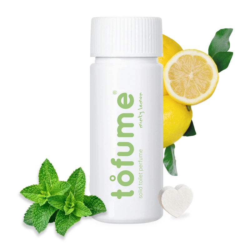 tofume Effervescent Bathroom Air Freshener Fresh Minty Lemon Toilet Deodorizer Bathroom Odor Eliminator Toilet Freshener Flushable Air Freshener Toilet Tablets 1 Pack 30 Tablets
