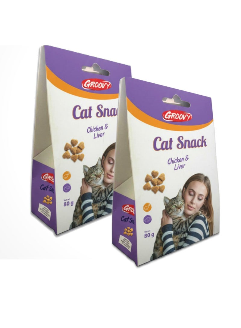 Groovy Cat Snack Treats For Cats With Chicken& Liver 80 g x 2pack