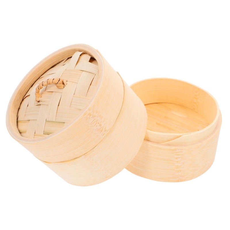 Round Reusable Bamboo Steamer Basket With Lid For Dim Sum Dumplings Bao Buns Easy Clean - Image 2