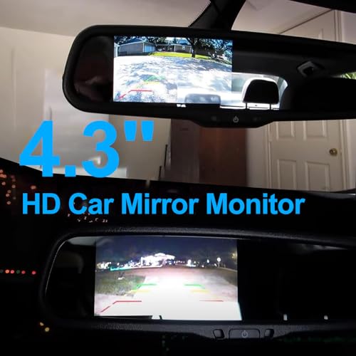 EVGATSAUTO Car Mirror Monitor, 4.3" inch HD 480 * 272 Resolution Digital Auto Dimming Mirror Car Parking Rear View Monitor with Bracket - Image 5