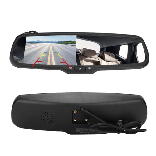 EVGATSAUTO Car Mirror Monitor, 4.3" inch HD 480 * 272 Resolution Digital Auto Dimming Mirror Car Parking Rear View Monitor with Bracket - Image 1