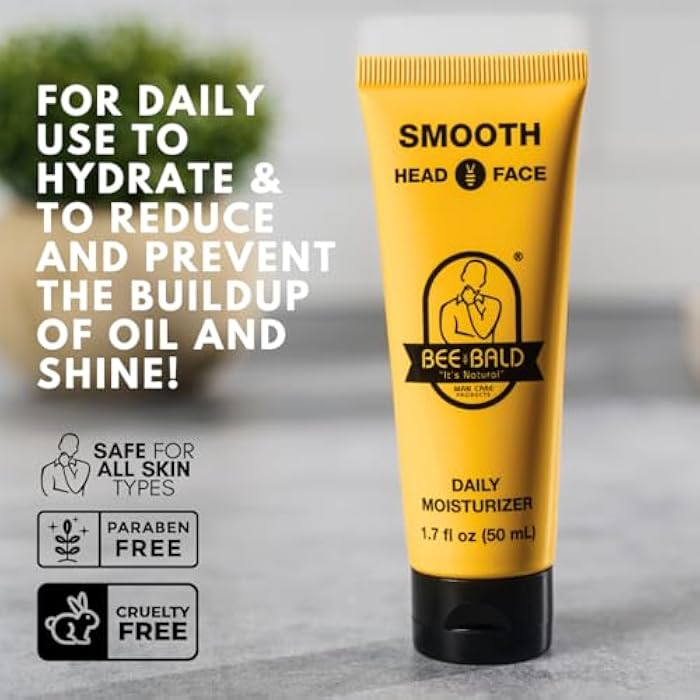 Bee Bald SMOOTH Daily Moisturizer Hydrates & Tones Away Fine Lines, Wrinkles and Dry Patches; Helps Control Oil & Shine to Feel Cool, Fresh and Comfortable, 1.7 Fl Oz - Image 5