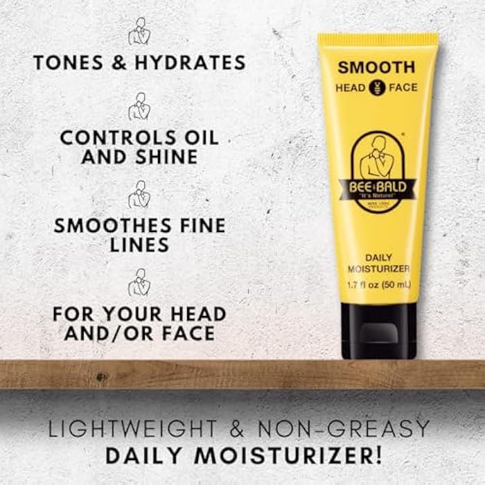 Bee Bald SMOOTH Daily Moisturizer Hydrates & Tones Away Fine Lines, Wrinkles and Dry Patches; Helps Control Oil & Shine to Feel Cool, Fresh and Comfortable, 1.7 Fl Oz - Image 3