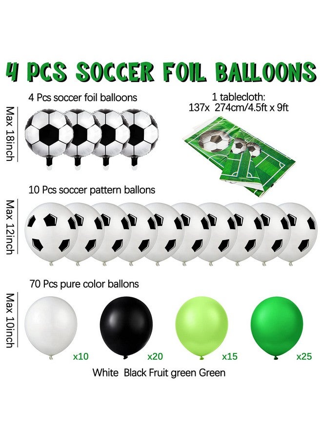 Civaner 86 Pieces Soccer Party Decorations Includes Soccer Balloon Birthday Banner Backdrop Tablecloth for Sports Event Birthday Party Supplies - Image 3