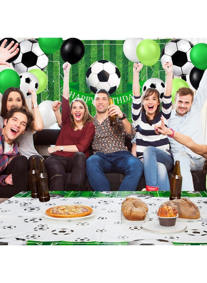 Civaner 86 Pieces Soccer Party Decorations Includes Soccer Balloon Birthday Banner Backdrop Tablecloth for Sports Event Birthday Party Supplies - Image 5