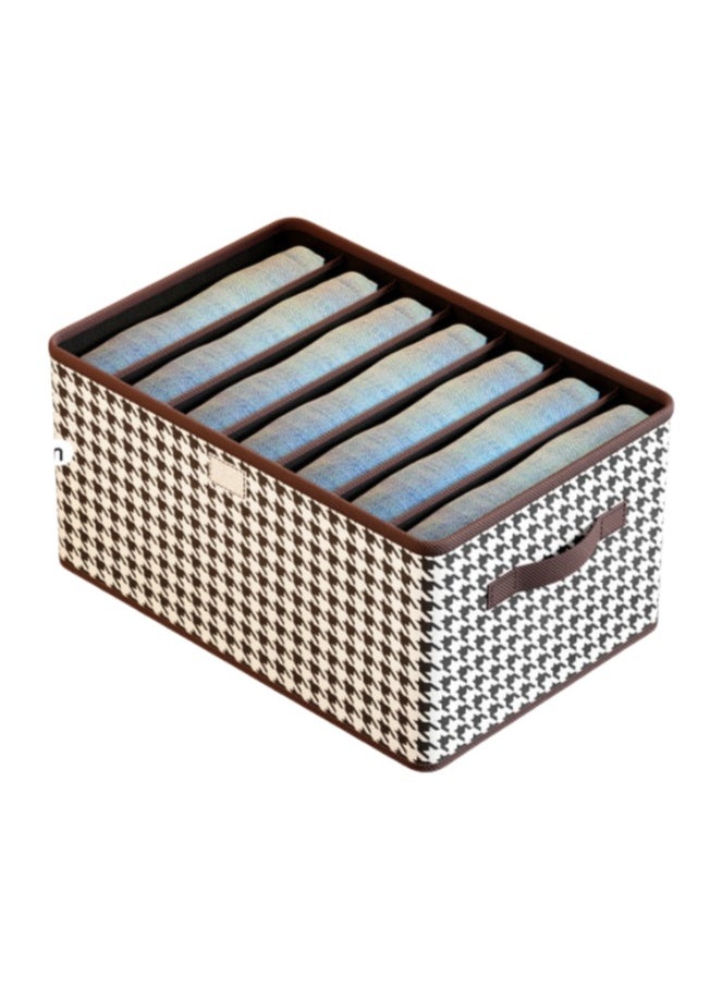 Beautiful - Clothes Storage Box, Household Foldable Clothes And Trousers Storage Box, Wardrobe Storage Partition Storage Box (7 Grids With Cover) - Image 1