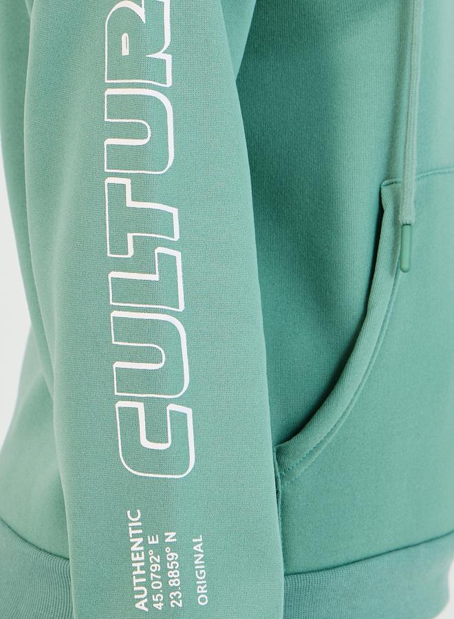 Styli Printed Sleeves Regular Fit Hoodie - Image 4