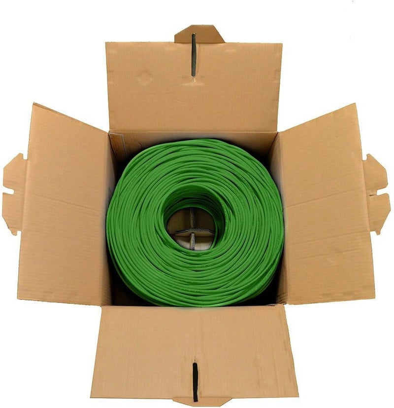 Dripstone CAT5e Ethernet Cable 1000ft – 24AWG Solid CCA UTP Unshielded CAT 5e, High Speed LAN Network, RJ45 Cable, Easy Pull Box Ethernet Cord (Green) - Image 3