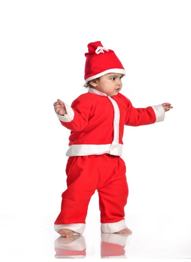 BookMyCostume BookMyCostume Santa Boy Dress Set of 4 (Jacket, Bottom, Bag, & Cap) Kids Christmas Costume 5-6 years  - Image 2