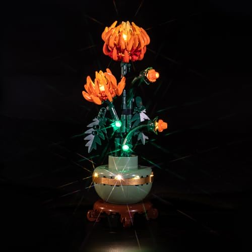 flashebrick LED Light Kit for Lego Chrysanthemum 10368 Flowers Compatible with Lego Botanical Chrysanthemum Collection Lighting Set for Lego 10368 Model NOT Included The Building Set - Image 1