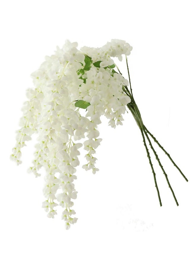 dallisten 3 Strands 40'' Silk White Wisteria Artificial Flowers, Fake Wisteria Floral Hanging Plant Garland, for Home Decor, Party, Floor Vase, Balcony, Wedding Arrangement Decoration (White) - Image 1