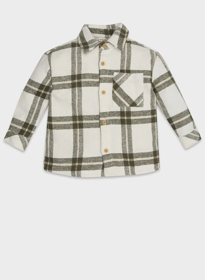 DeFacto Shirt Collar Flannel Long Sleeve Plaid Shirt With Pockets