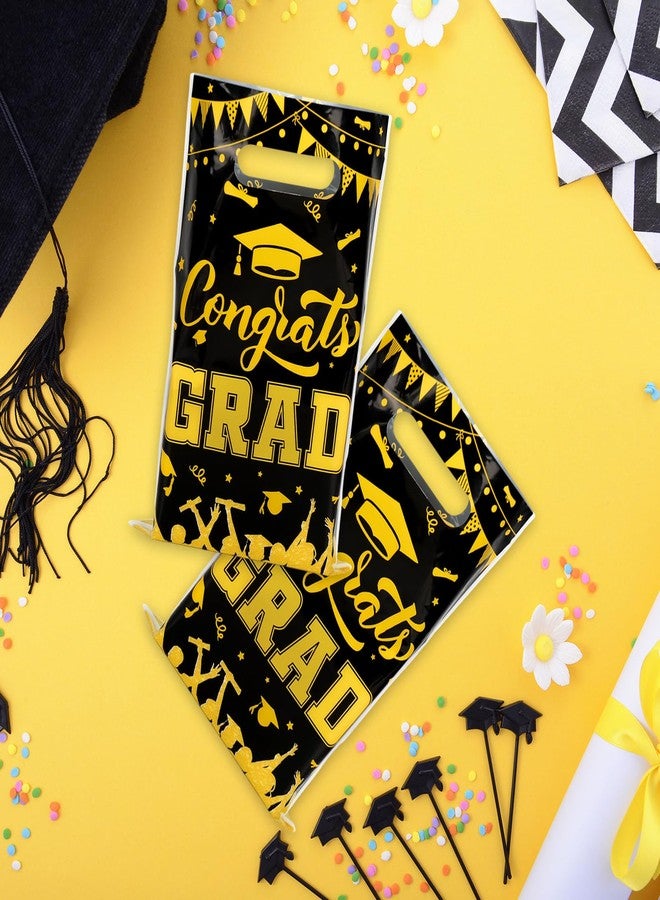 Whaline 50 Pcs 2026 Graduation Party Favor Bags Congrats Grad Plastic Treat Bags with Handles Goodie Candy Bag for Graduation Season Theme Party Gift Wrapping Supplies - Image 4