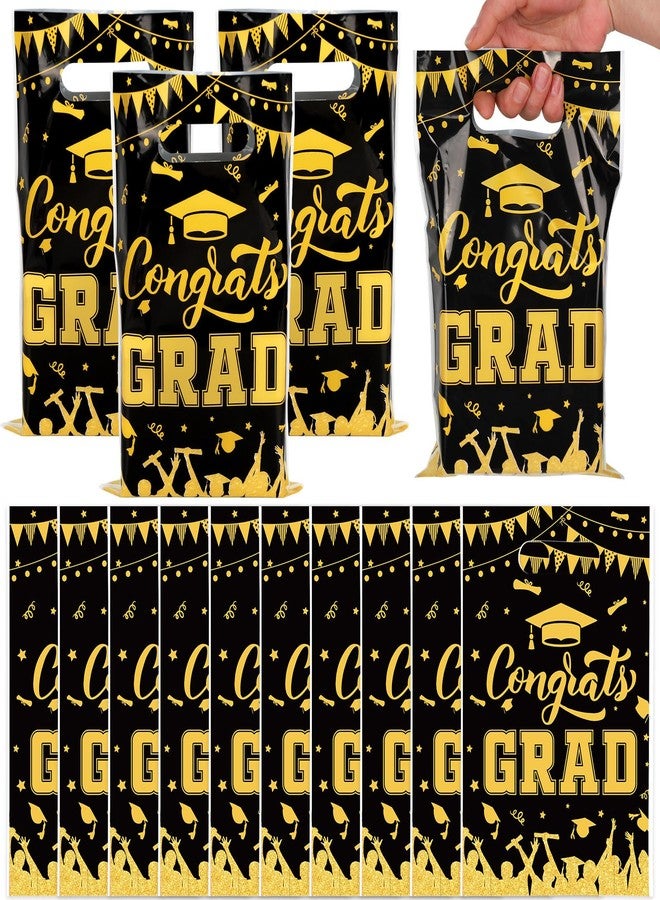 Whaline 50 Pcs 2026 Graduation Party Favor Bags Congrats Grad Plastic Treat Bags with Handles Goodie Candy Bag for Graduation Season Theme Party Gift Wrapping Supplies - Image 1