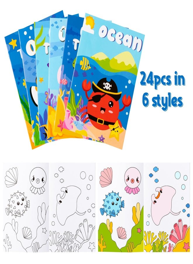 ANGOLIO 24Pcs Ocean Animals Coloring Books Bulk for Kids Mini DIY Art Drawing Book Set for Shark Seahorse Jellyfish Under The Sea Animal Theme Kindergarten School Classroom Rewards Goodie Bag Filler - Image 3
