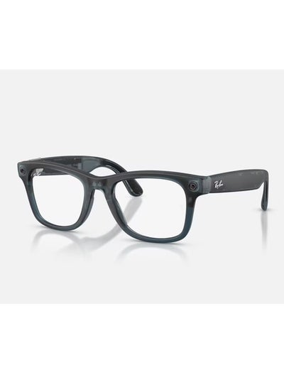 Meta RAY-BAN (GEN 3) WAYFARER Bridge & Nosepads High Bridge Fit Frame Matte Transparent Clear/Grey Transitions Lenses AI Glasses Size 50 -22 Ocean Blue