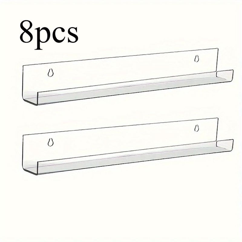 8pcs Acrylic Wall Mounted Record Rack Classic Storage Solution For Vinyl - Image 3