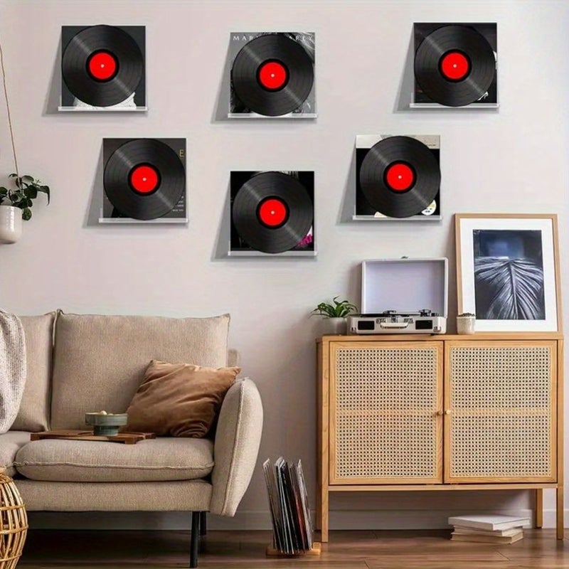 8pcs Acrylic Wall Mounted Record Rack Classic Storage Solution For Vinyl - Image 2