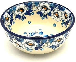 Polish Pottery Gallery Polish Pottery Bowl - Ice Cream/Dessert - White Poppy - Image 1
