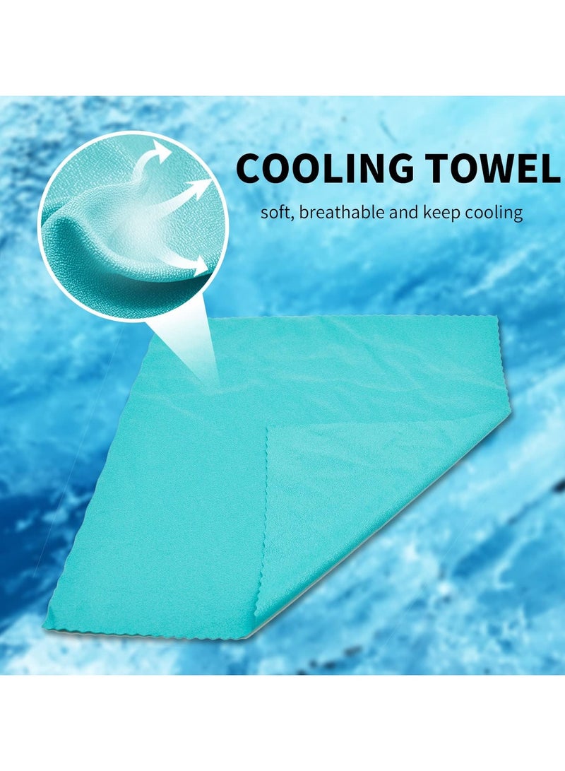 General Cooling Towel, 4 Piece Nano Microfibre Ready-to-Use Cold Ice Towel, Quick Drying Sports Cooling Towel Anti-Allergenic Fitness Headband with Silicone Storage Pouch  - Image 2
