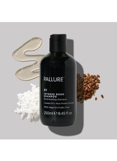 Pallure No 1 Intense Bond Building Hair Repair Shampoo For Thicker Voluminous Fuller Hair With Linseed Oil And Rice Protein 250 ml