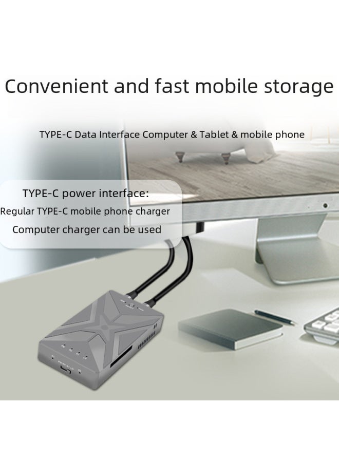 M.2 Nvme Ssd Raid Array Mobile Hard Drive Box Usb3.2 Gen2x2 20g 586r Digital Computer Mobile Hard Drive Case-Color:Dark Gray - Image 3
