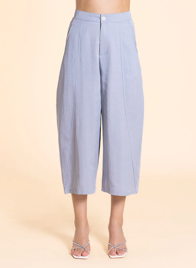 SHAPES CURVED LINEN BLEND TROUSERS