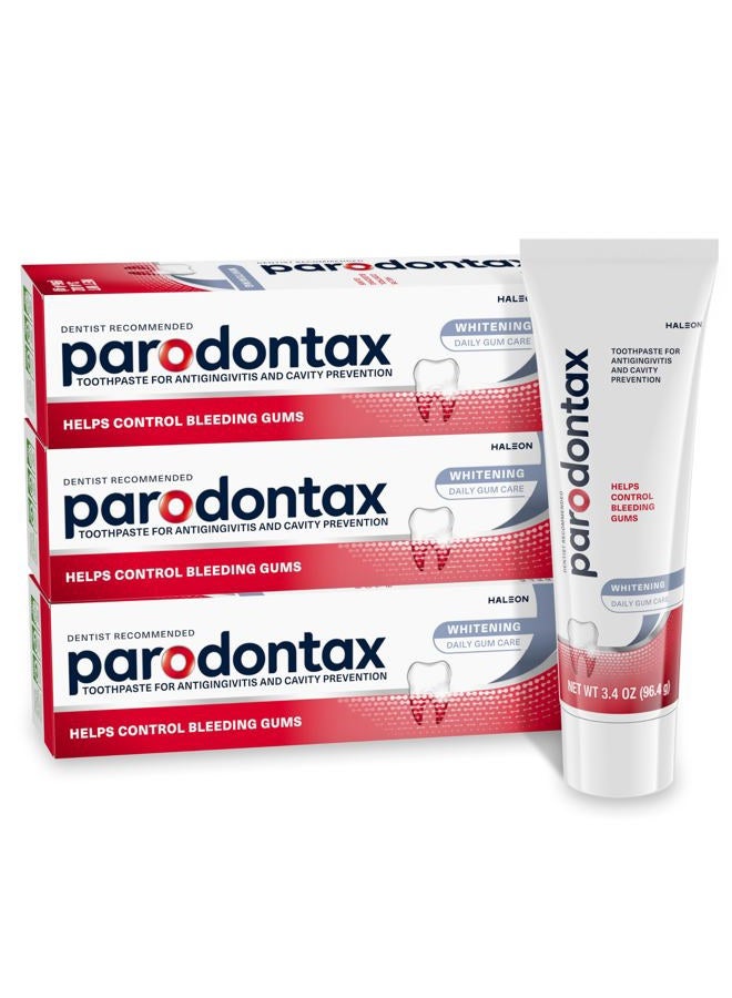 Parodontax Teeth Whitening Toothpaste To Help Bleeding Gums, Gum Toothpaste For Gum Health, 3.4 Oz x 3 - Image 1
