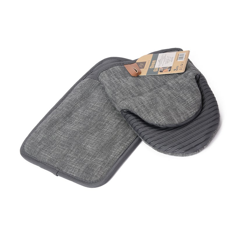 Oven Mitt and Pot Holder Set, Grey, 2 Pcs. - Image 1