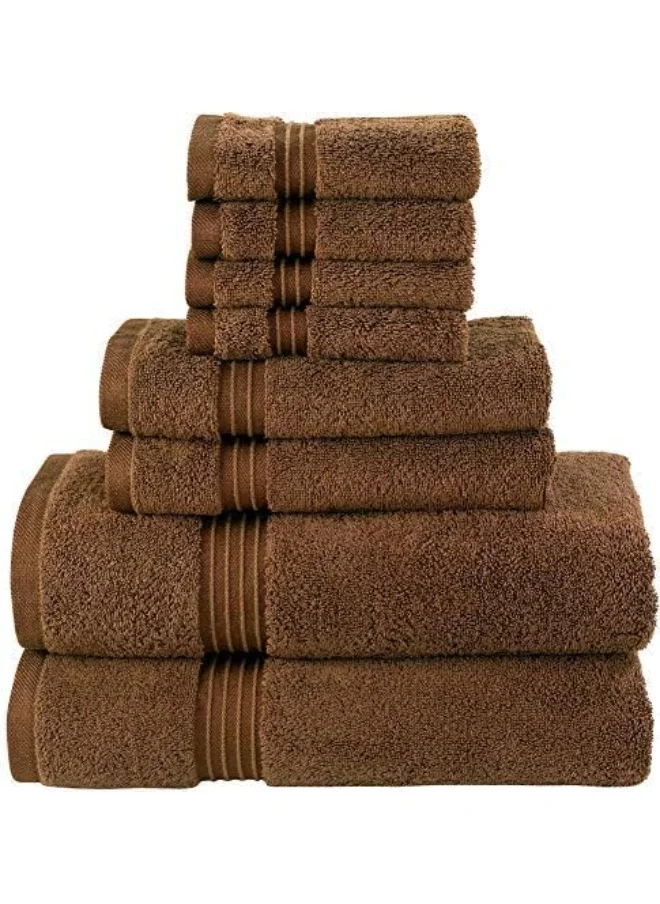 Bliss Casa 8-Piece Towel Set, 100% Combed Cotton 550 GSM Superior Quality Includes 2 Bath Towels (70x140 cm), 2 Hand Towels (40x70 cm), 4 Washcloths (30x30 cm)