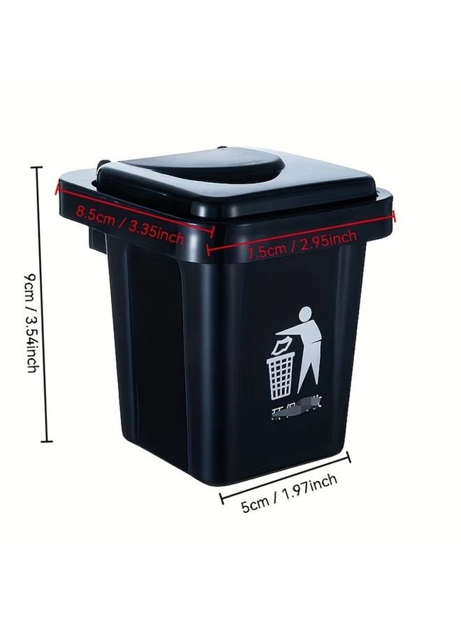 Black Wall Mounted Ashtray With Lid Anti Spill Stainless Steel Cigarette Disposal - Image 4