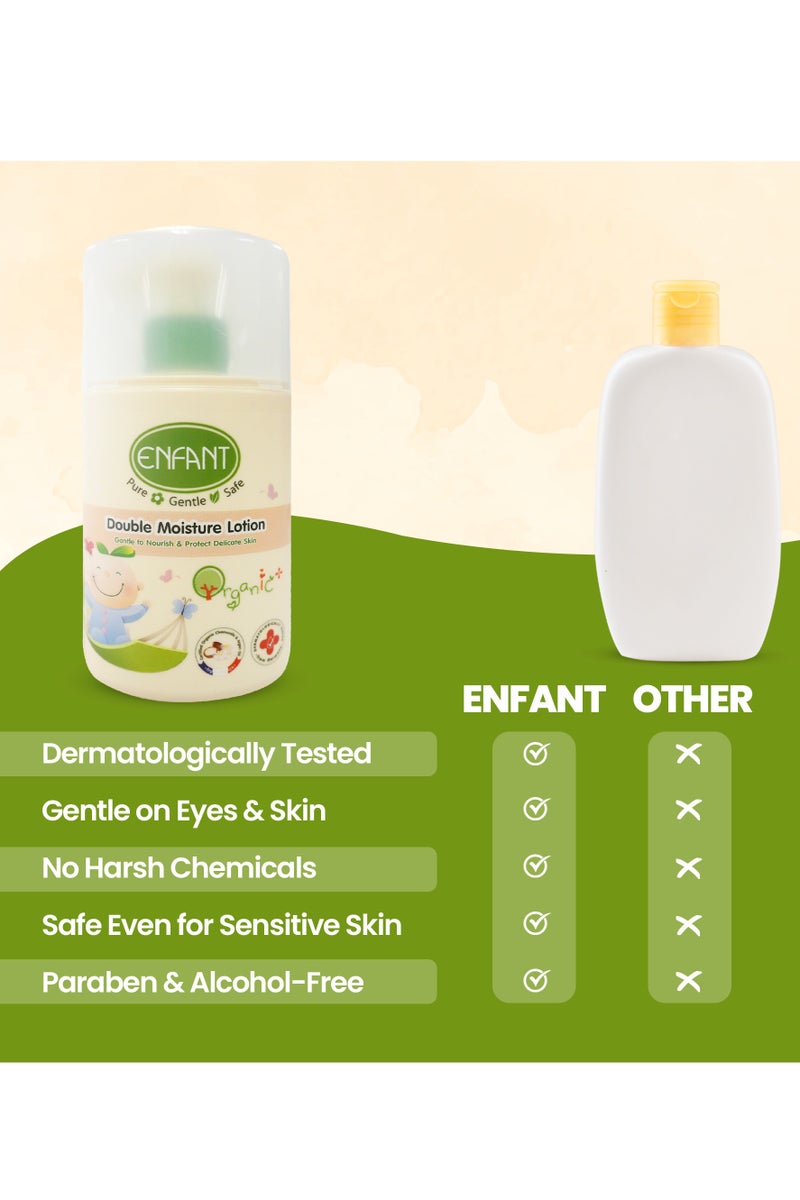 Enfant Organic Double Moisture Lotion 250ML Baby Moisture Lotion Gentle To Nourish & Protect Delicate Skin Contain RICE BRAN OIL And ECOCERT CERTIFIED ARGAN OIL For Deep Nourishment And Long-Lasting, Healthy Looking Skin Dermatologically Tested In Germany Guarantee Safe Product Even For Most Sensitive Skin - Image 5